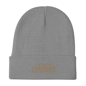 Black Germaine "Olde Gold Logo" Embroidered Beanie