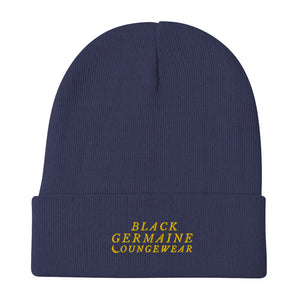 Black Germaine "Champion Gold Logo" Embroidered Beanie