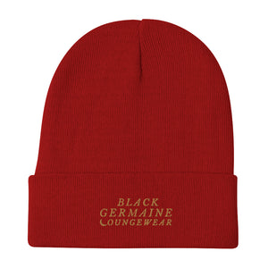 Black Germaine "Olde Gold Logo" Embroidered Beanie