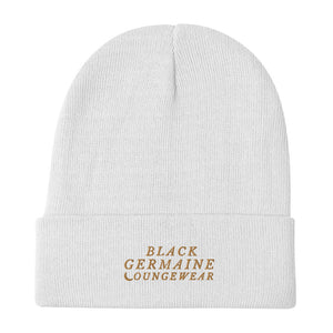 Black Germaine "Olde Gold Logo" Embroidered Beanie