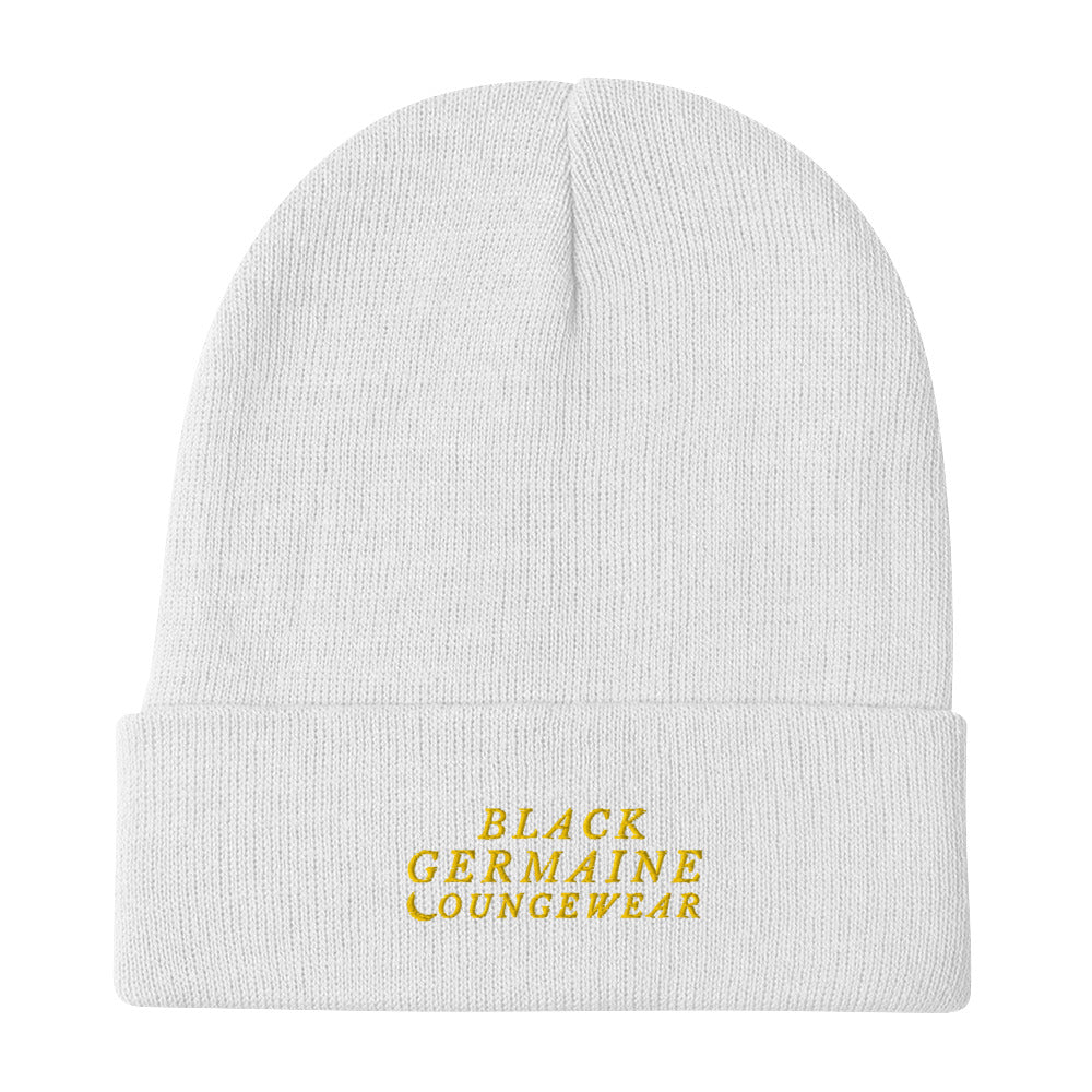 Black Germaine "Champion Gold Logo" Embroidered Beanie