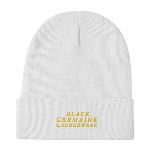 Black Germaine "Champion Gold Logo" Embroidered Beanie