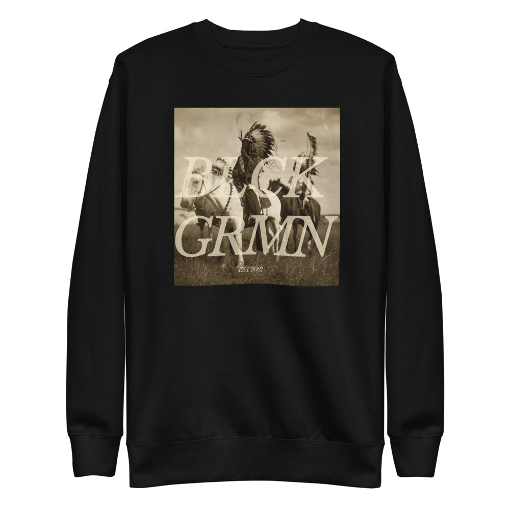 Black Germaine "Mohawk Chief" Crew Neck Sweater