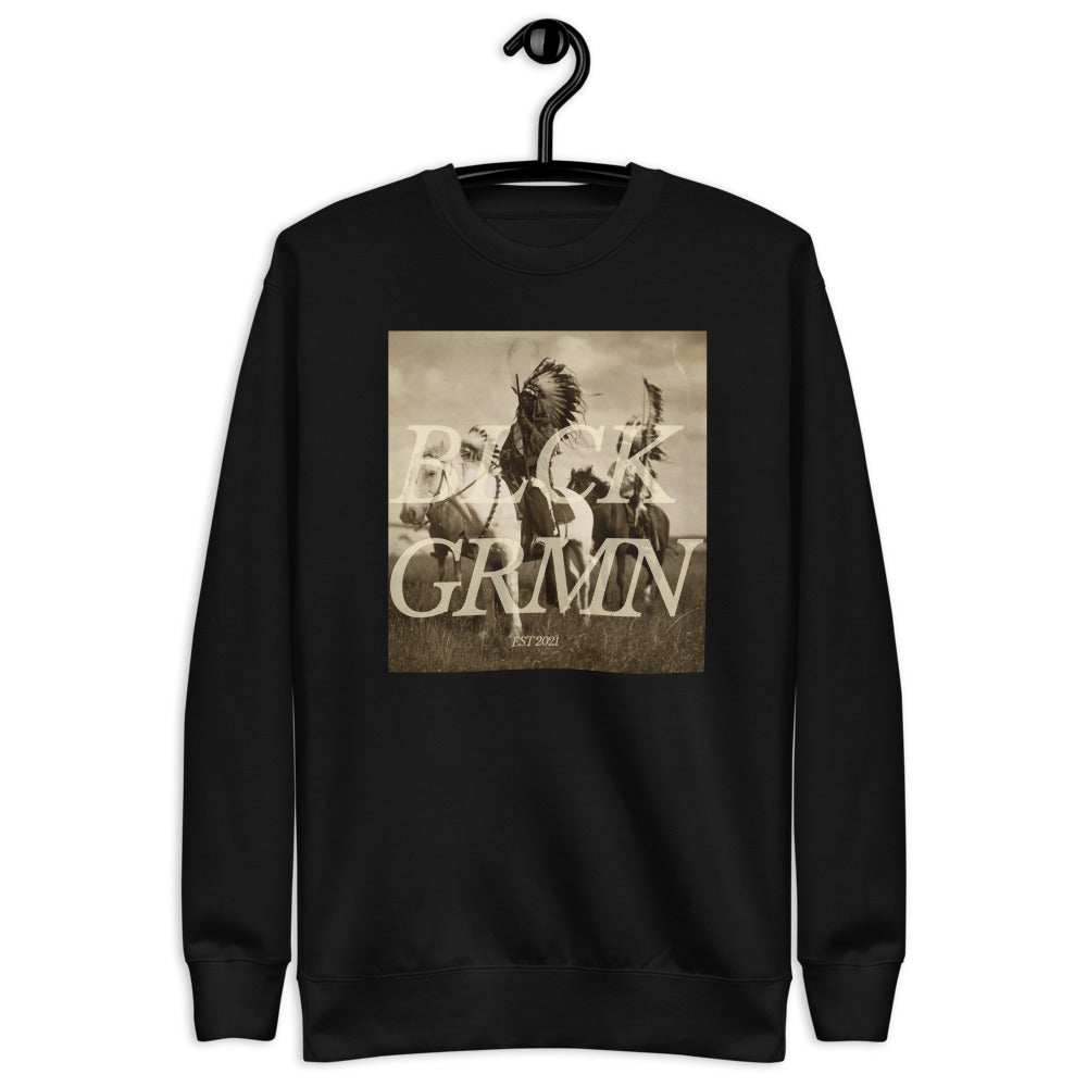 Black Germaine "Mohawk Chief" Crew Neck Sweater