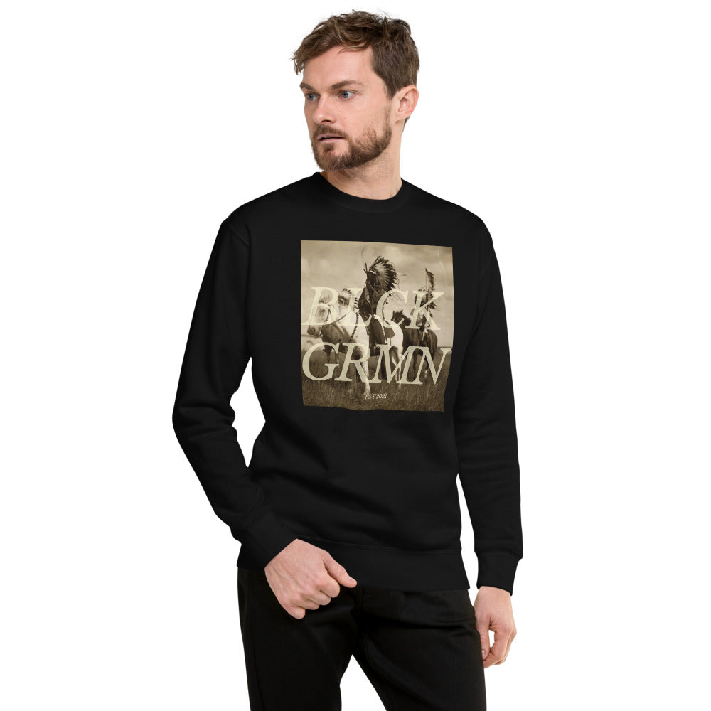 Black Germaine "Mohawk Chief" Crew Neck Sweater