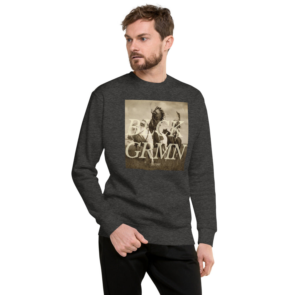 Black Germaine "Mohawk Chief" Crew Neck Sweater