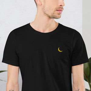 Black Germaine Embroidered "Champion Gold Moon Logo" T-Shirt