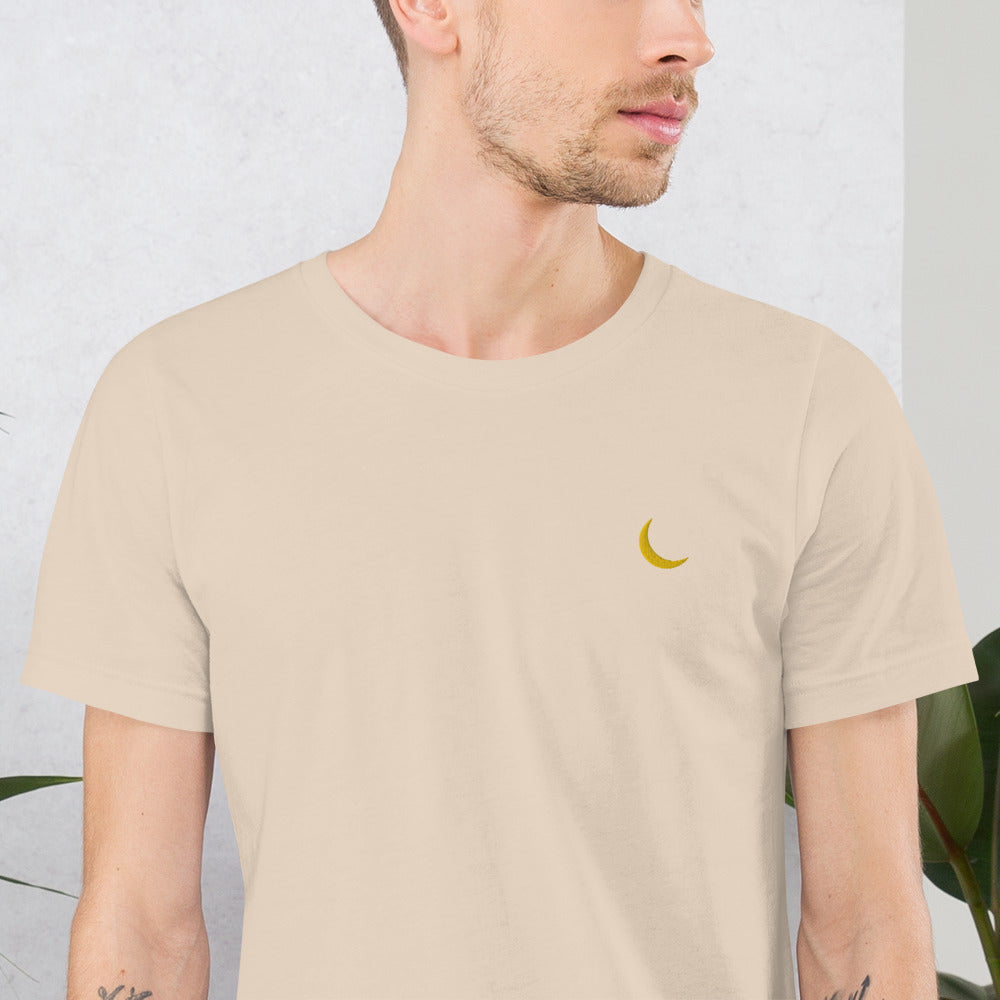 Black Germaine Embroidered "Champion Gold Moon Logo" T-Shirt