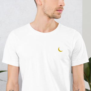 Black Germaine Embroidered "Champion Gold Moon Logo" T-Shirt